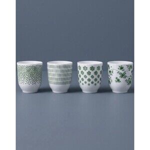 IKEA Entusiasm Handleless 4" Tumbler Mug Cup Set of 4 Discontinued Green NIB